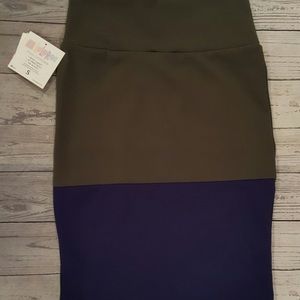 Small Cassie Skirt LuLaRoe Blue and Green New with Tags